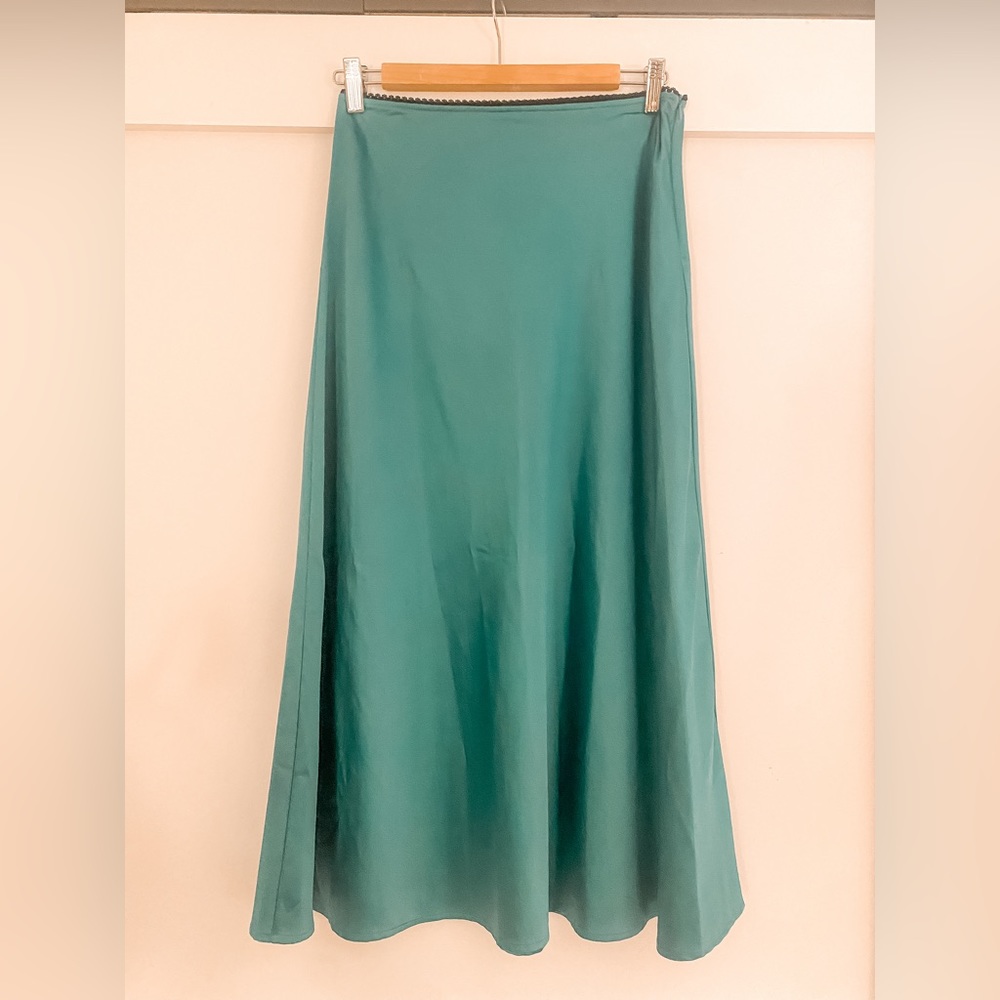 Zara Teal Slip Skirt XS